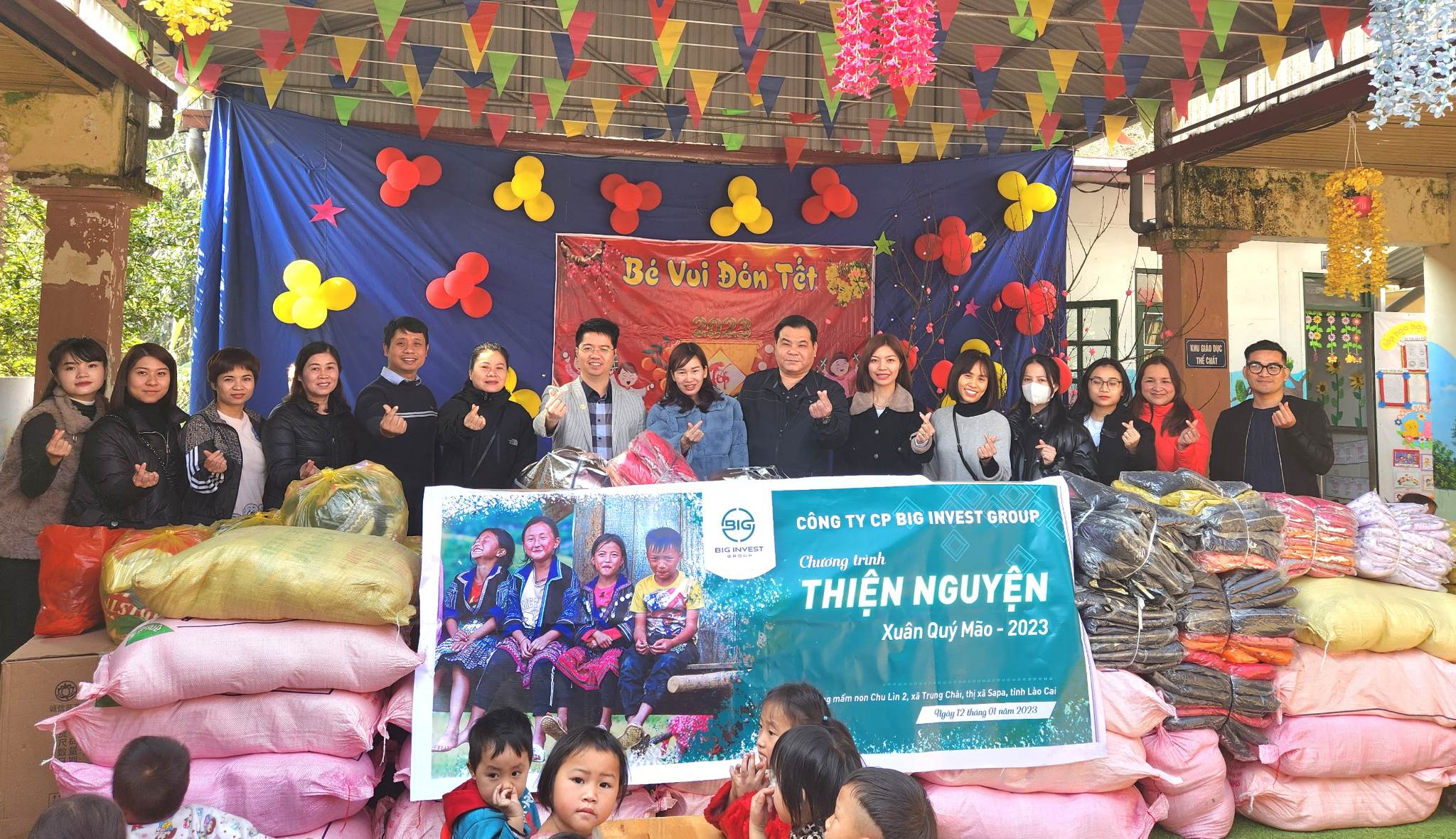 Big Invest Group tổ chức chương trình từ thiện Trao xuân yêu thương 2023 đến trẻ em trường Mầm non Chu Lìn 2, tỉnh Lào Cai